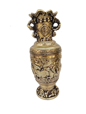 纯铜八骏图花瓶 艺术与仕途的完美融合